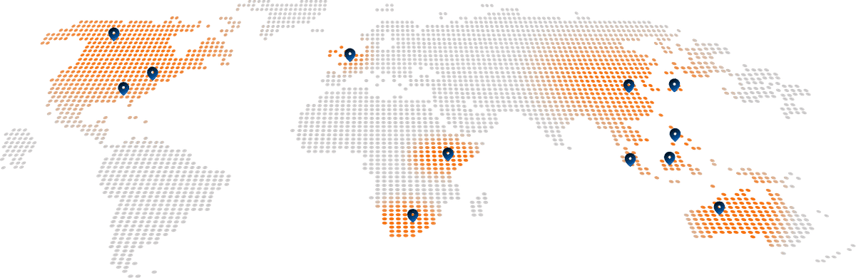 World map showing global RacketPro coach locations